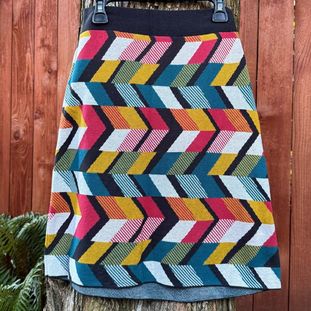 Maeve for Anthropologie Multicolor Geometric Knit Top + Skirt Sweater Set - Picture 5 of 6